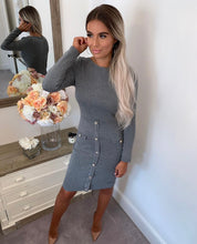 Load image into Gallery viewer, Long sleeve ribbed midi dress
