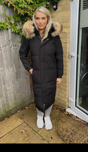 Load image into Gallery viewer, Arielle Long length Puffa Coat Black
