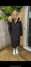 Load image into Gallery viewer, Arielle Long length Puffa Coat Black
